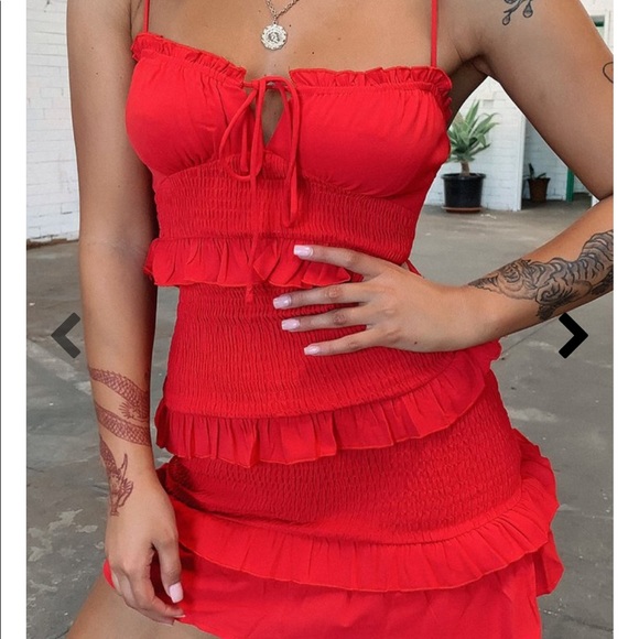Tiger Mist Dresses & Skirts - Fun sexy ruffle red mini dress AUS 6 NWT